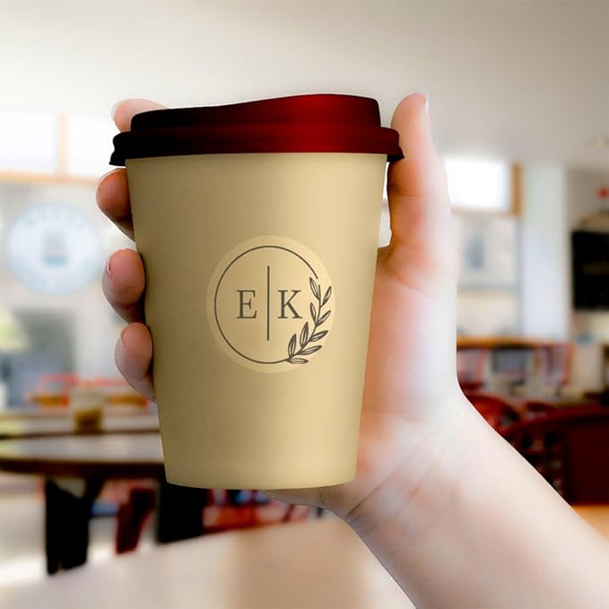 Customizable EK Initials Circle Branch Transparent Stickers 4cm 1.57 Inch Clear - Image 4