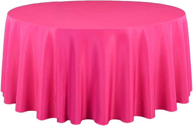 LTC LINENS Fuchsia Round Tablecloth 120 Inch by Shindigz