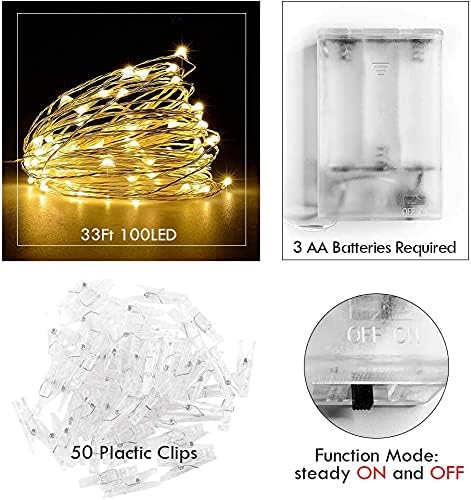 Photo Clip String Light - 33Ft 100LED Fairy Lights - Image 4