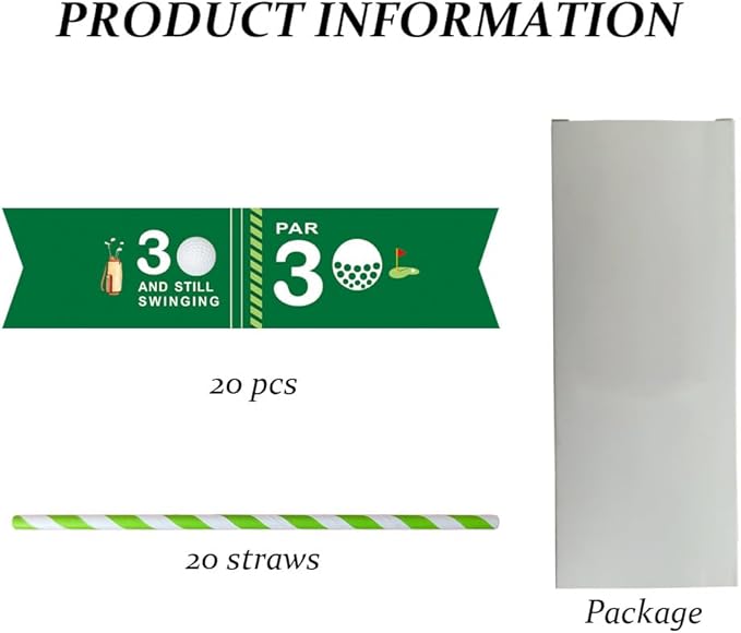 Golf Themed Birthday Party Straw Decor - Image 2