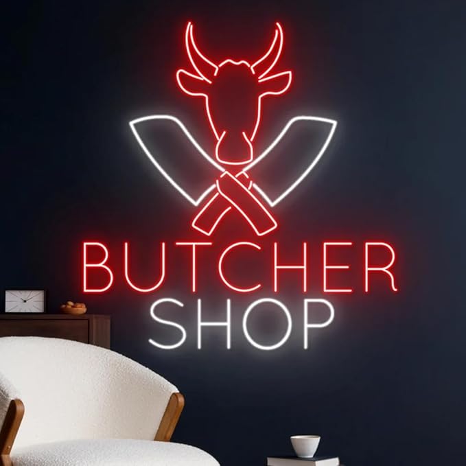 Butcher Shop Led Sign, Cow Led Light, Butcher Neon Light, Butcher Shop Neon Sign - Image 5