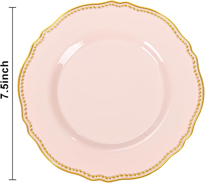 Hioasis 60pcs Pink Plastic Plates - Image 3