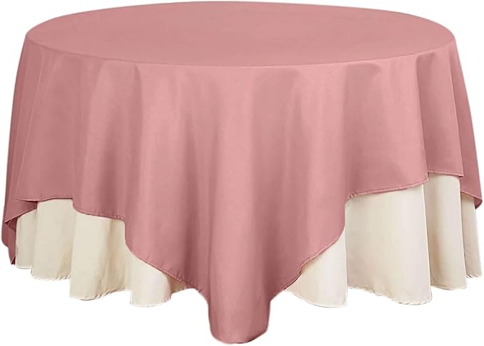 Efavormart 90" Dusty Rose Wholesale Linens Polyester Square Linen Tablecloth - Image 7