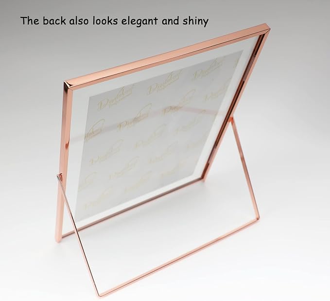 Rose Gold Floating Frame, For Picture 9x11, Tabletop Shelf Photo Frame - Image 5