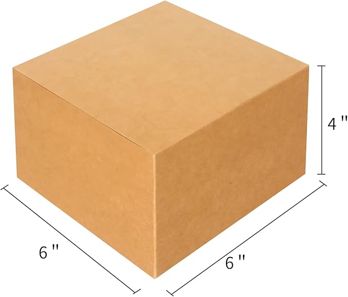 COTOPHER Small Gift Boxes 10 Pack 6x6x4 inches Brown Gift Boxes - Image 3