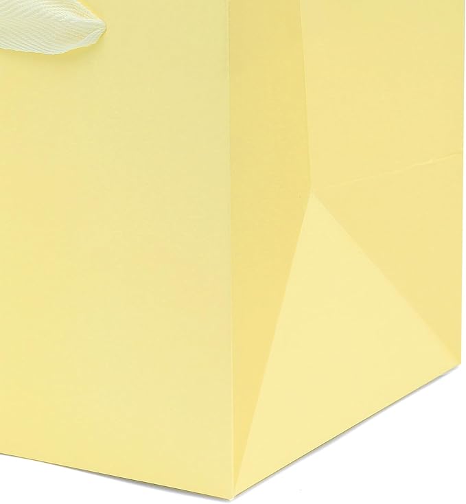 Beige Yellow Paper Gift Bag Small Square Bottom Kraft Carboard Paper Bags - Image 8