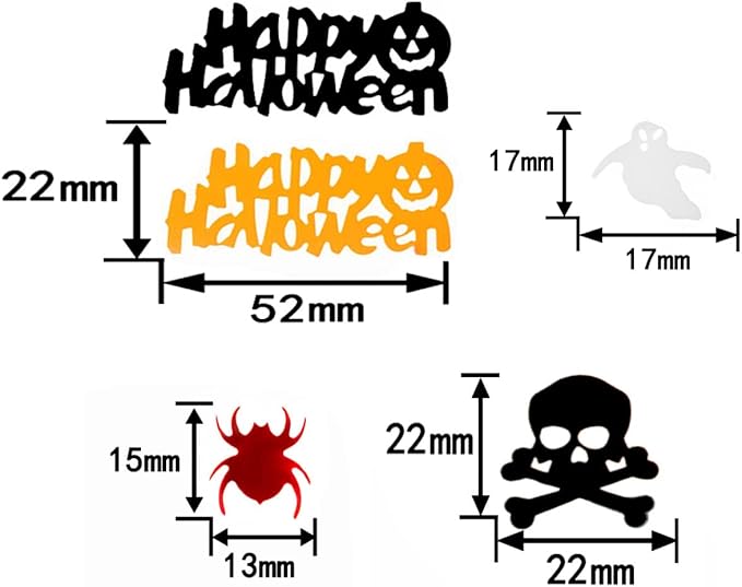 Halloween Party Glitter Pumpkin Spider Web Bat Plastic Foil Metallic Sequin - Image 3
