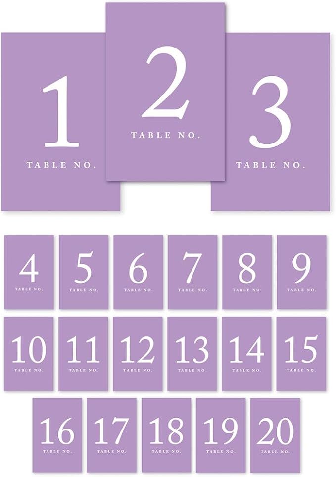 Andaz Press Table Numbers 1-20 on Perforated Paper, 4x6-inch Single Sided Sign by AndazPress