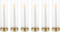 NUPTIO Hurricane Glass Candle Holders: 6 Pcs Gold Metal Taper Candlesticks by Nuptio