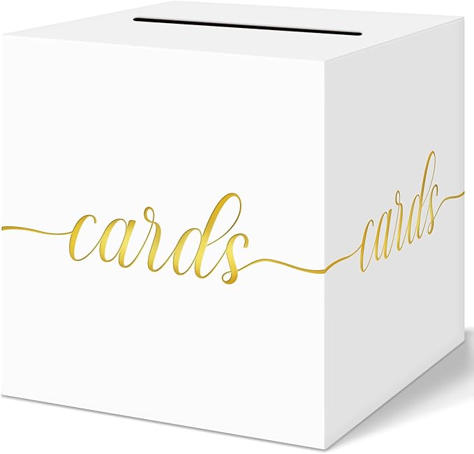 QIKSION White Wedding Card Box, Wedding Reception, Graduation, Baby Shower by QIKSION