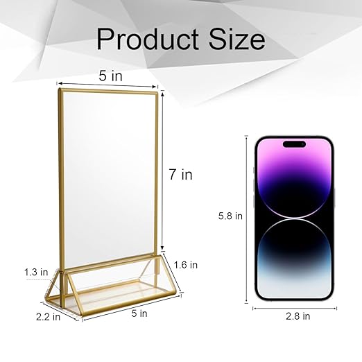 NIUBEE 6Pack 5 x 7 Clear Acrylic Wedding Table Number Holder Stands - Image 3