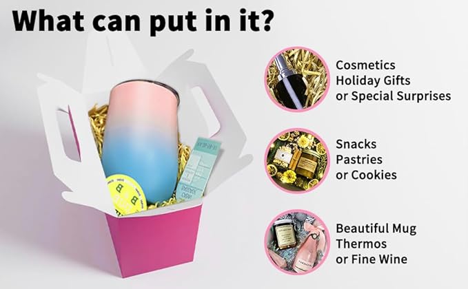 XAGLVV 24Pack Hot Pink Party Favor Treat Box Packs, 7 * 3.5 * 6.6 Inch Goodie - Image 7