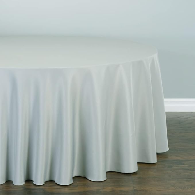 LTC LINENS 10 Pack 108 Inch Round Tablecloths Silver - Image 2