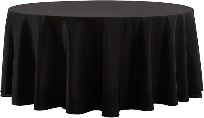 Round Tablecloth 2 Pack 90 Inch Black Tablecloths Washable Decorative Linen by AOCOZHomeLifeMuseum