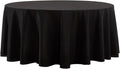 Round Tablecloth 2 Pack 90 Inch Black Tablecloths Washable Decorative Linen by AOCOZHomeLifeMuseum