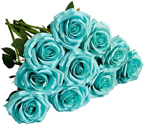 Artificial Rose 10pcs Open Flower Bouquet Faux Rose Stems - Image 7