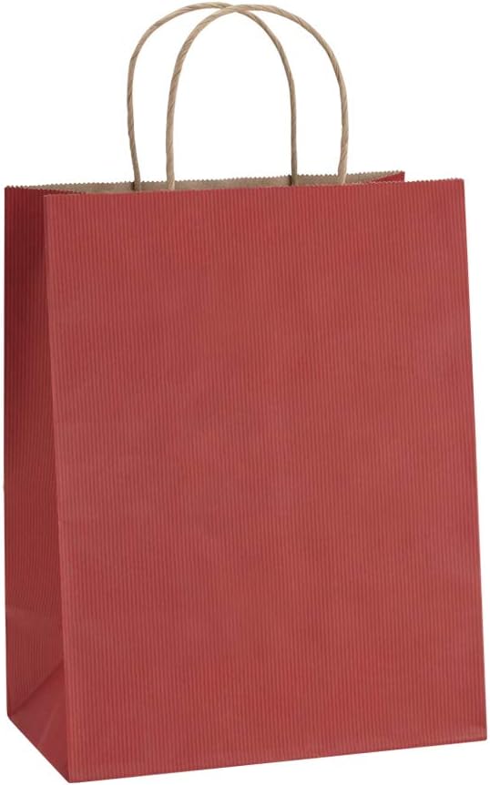BagDream Gift Bags 8x4.25x10.5 50Pcs Red Kraft Paper Bags by BagDream