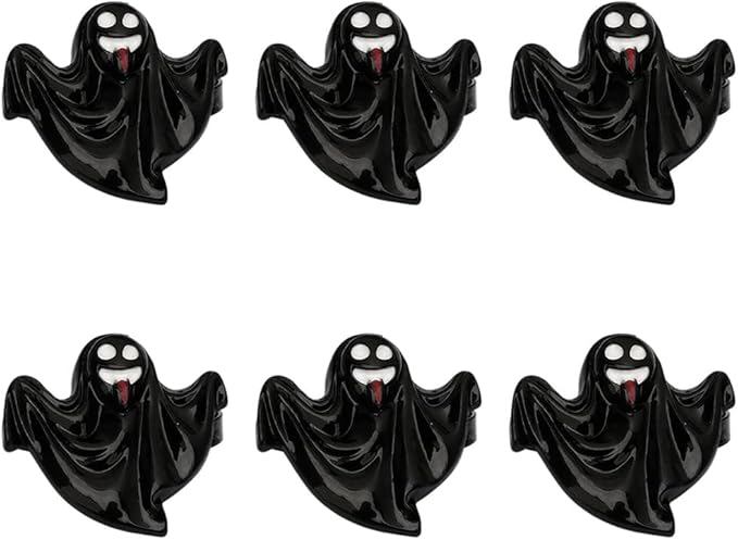 Ghost Napkin Rings Set of 6, Halloween Party Napkin Holder Buckles, - Image 5