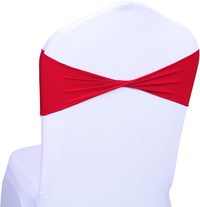 MDS Pack of 25 Spandex Chair Sashes Bows Elastic Stretch Dining Chair Bands by MDS