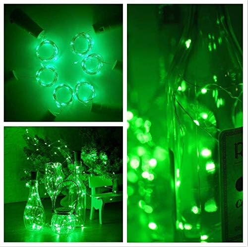 Wine Bottle Lights with Cork, Battery Operated 20 LED Cork Shape Silver Wire - Image 5