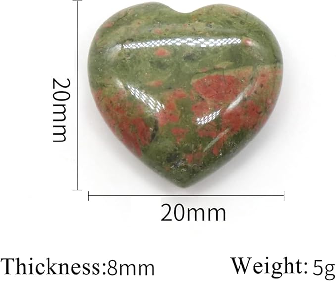 LE SKY 20 Pcs Natural Decorative Stones No Hole Heart Shape Healing Crystal - Image 2