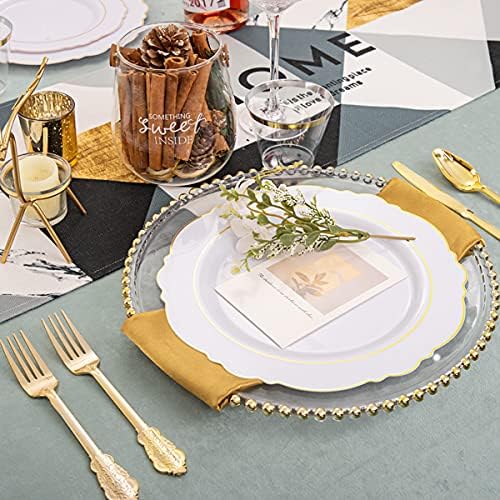 WDF 200 Pieces Gold Plastic Silverware Disposable - Image 6