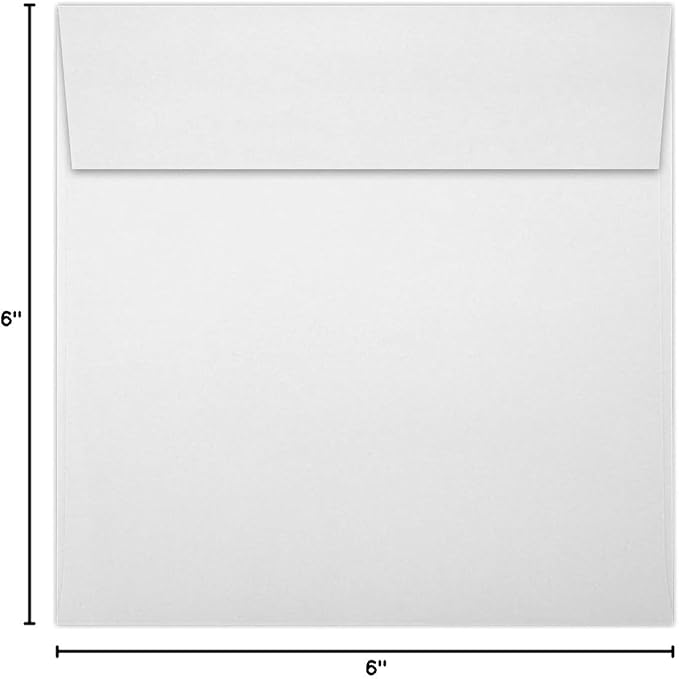 LUXPaper Square Invitation Envelopes | Peel & Press | 6" x 6" | Bright White | - Image 2