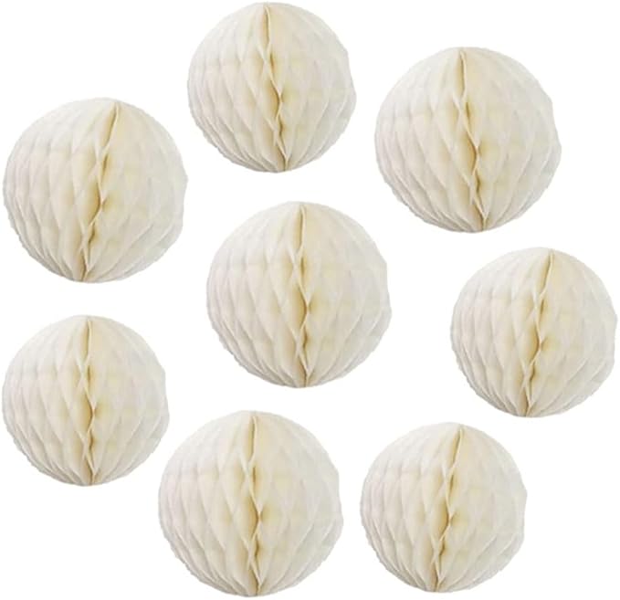 8pc Honeycomb Balls Party Decorations 8'' 10'' Tissue Paper Pom Poms Flower by Yangeey