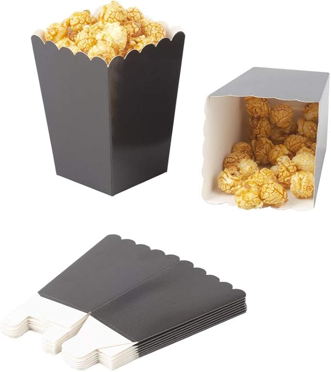 YESON Black Popcorn Boxes Mini Paper Popcorn Box - Image 3