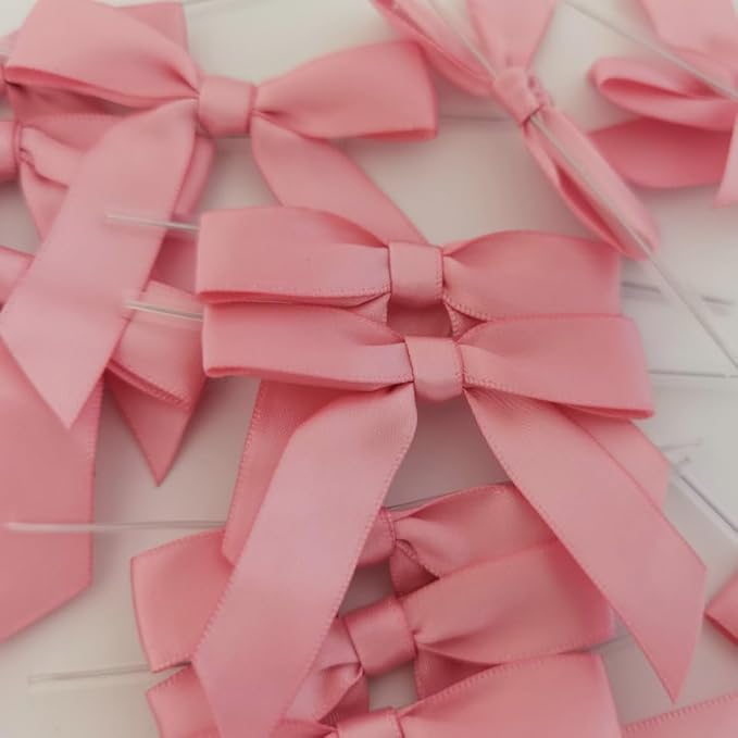 50pcs 2-1/2" Rose Gold Satin Ribbon Bows - Image 7