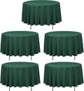 LTC LINENS 5 Pack 90 Inch Round Tablecloth Hunter Green by LTCLINENS