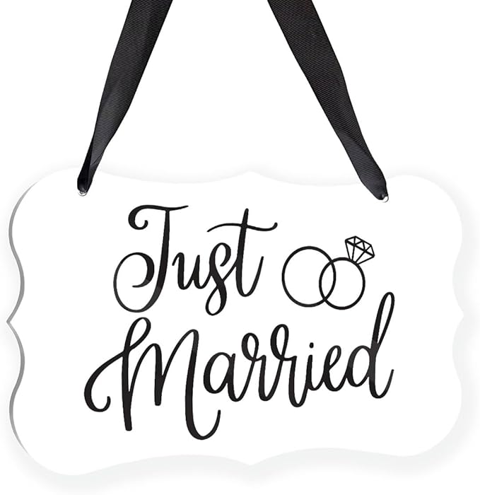 Acrylic Wedding Sign, Ring Bearer Sign, Just Married Decor, by Unknown