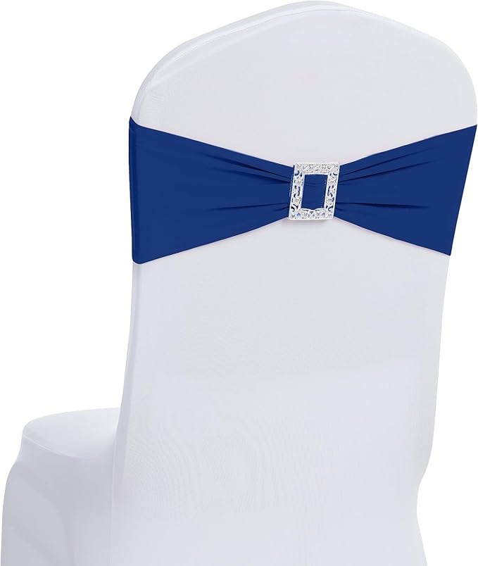 Joccun 120 PCS Spandex Chair Sashes Bows Stretch Chair Cover Band by Joccun