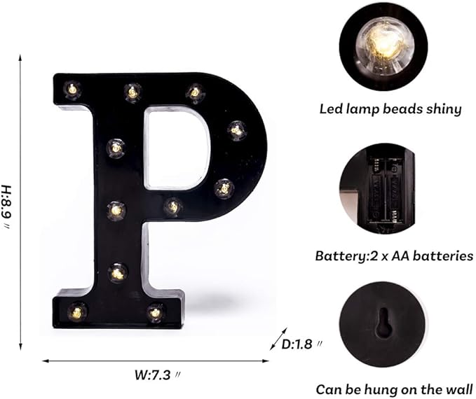 Foaky Black LED Marquee Number Lights Sign Light Up Marquee Number Lights Sign - Image 3