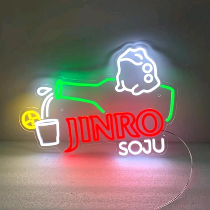 Jinro Soju Neon Light| Soju Neon Sign| Korean Wall Decor| Home Bar Neon Sign by BELISAMA