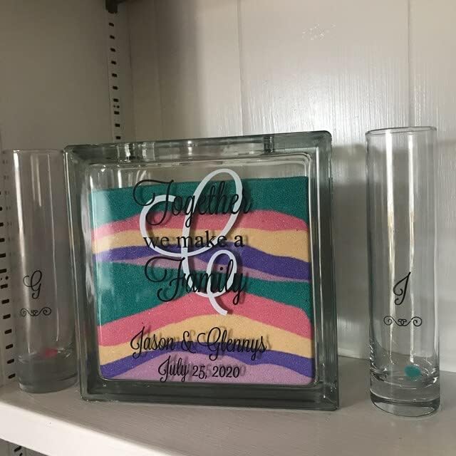 Glass Personalized Blended Family Sand Ceremony Set - Image 5
