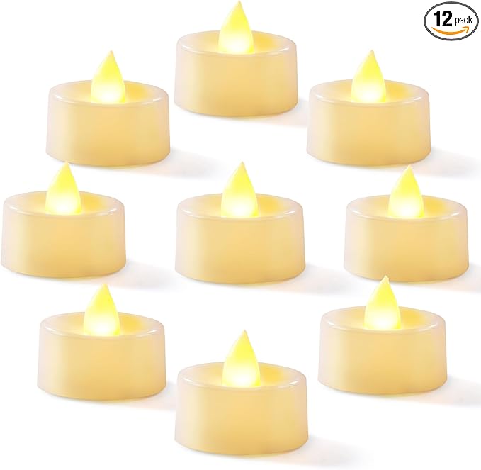 Homemory 12-Pack Flameless LED Tea Lights Candles Battery Operated, 200+Hour by Homemory