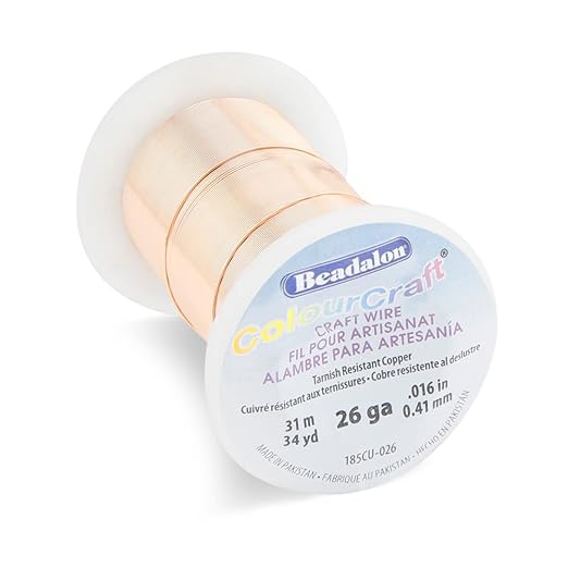 Beadalon ColourCraft Wire, 26 Gauge, Copper Color, 34 yd Spool - Image 2
