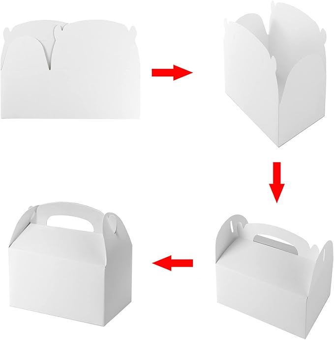 Bonfasvo Gift Boxes 30 Pack 6.2x3.5x3.5 inches White Fold Kraft Paper Boxes - Image 4
