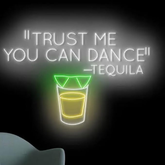 Trust Me You Can Dance Tequila Neon Sign, Cocktail Neon Light, Bar Pub Wall Art - Image 4