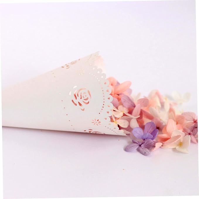 jojofuny 40 Pcs Rose Petals Party Confetti Cone Holder Candy Cone Bags Confetti - Image 9