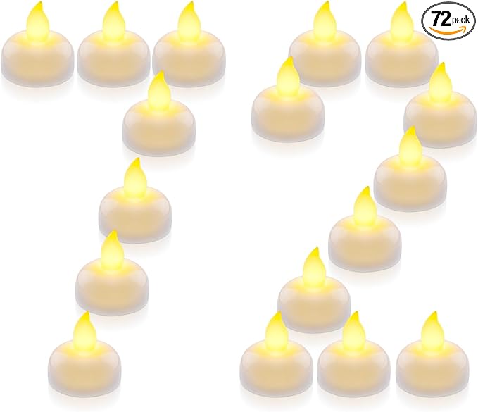 Homemory 72 Pack Waterproof Flameless Floating Tealights, Battery Flickering by Homemory
