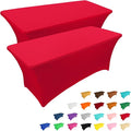 IVAPUPU 2 Pack 6FT Table Cloth for Rectangular Fitted Events Stretch Red Table by IVAPUPU