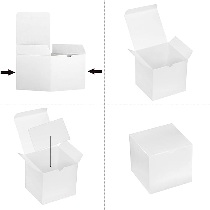 Xxcxpark 48 PCS White Gift Boxes 4x4x4 inches, Decorative Party Favor Gift - Image 5