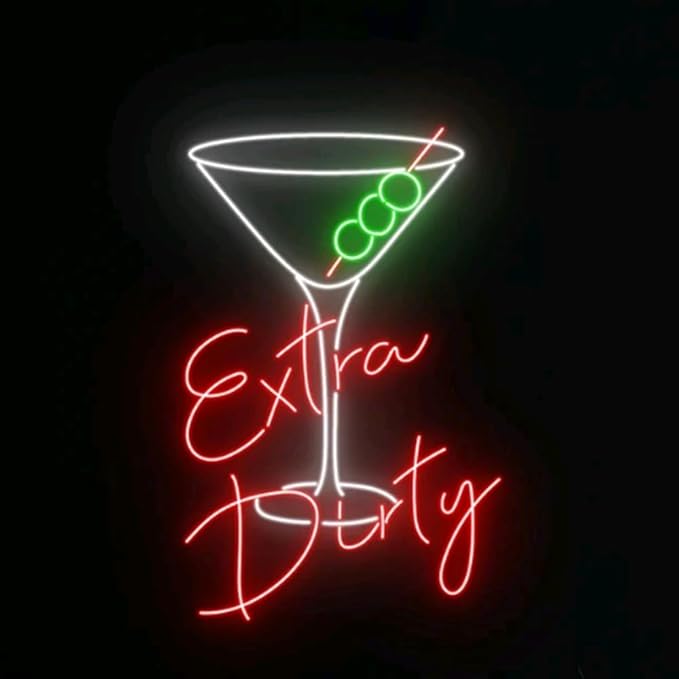 Extra Dirty Martini Led Sign, Extra Dirty Martini Neon Light, Martini Cocktail - Image 2