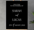 Black Plastic Wedding Welcome Sign, Wedding Signs, Welcome Wedding Sign by Custom