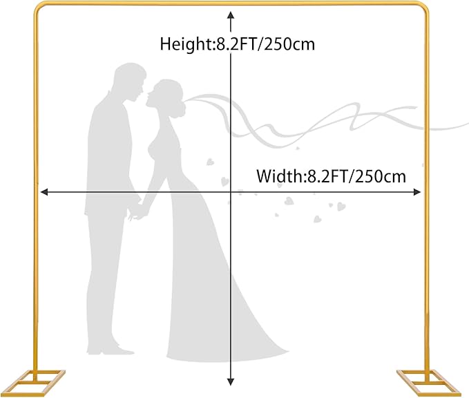 Wedding Arch Backdrop Stand Square 8.2FT Heavy Duty Metal Frame, Balloon Arch - Image 2