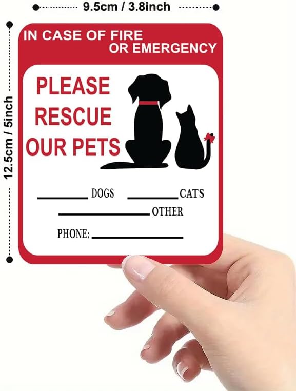 in Case of Fire or Emergency Please Rescue Our Pets Stickers – Pet Alert Safety - Image 2