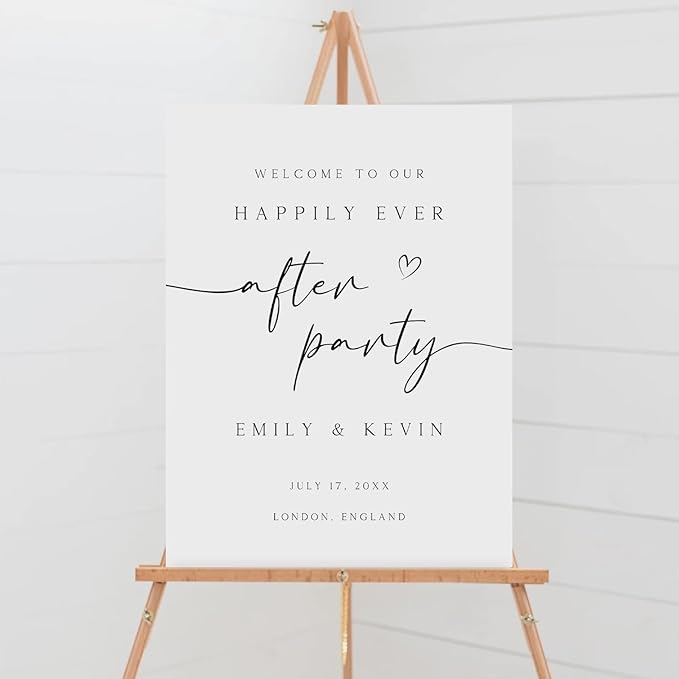 Wedding Welcome Sign, Wedding Welcome Sign Personalized, Happily Ever After by CENOVACY