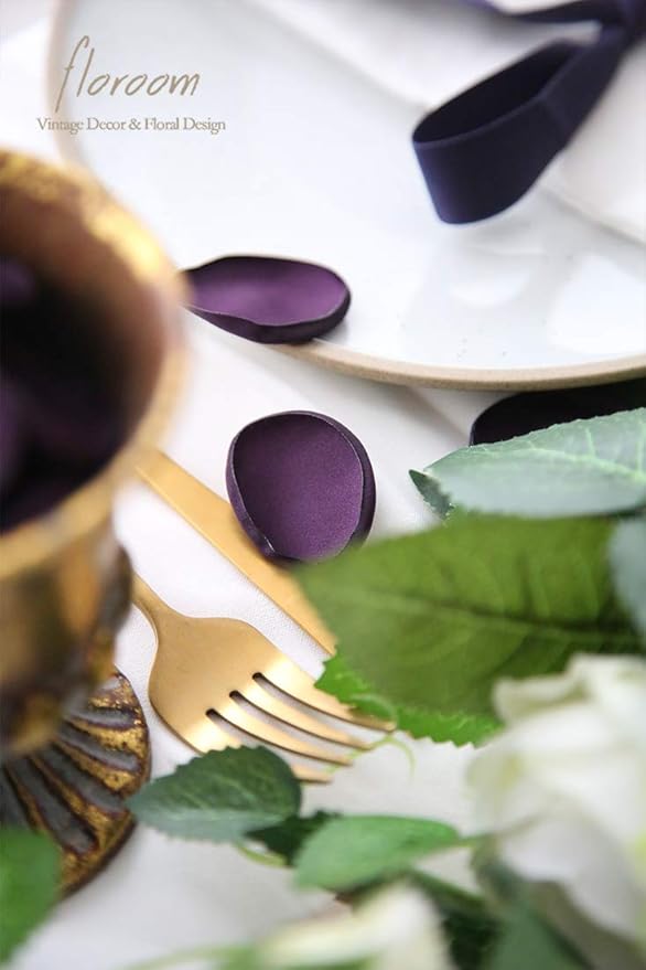 Floroom 300pcs Rose Petals Plum Faux Silk Flower Petals - Image 6